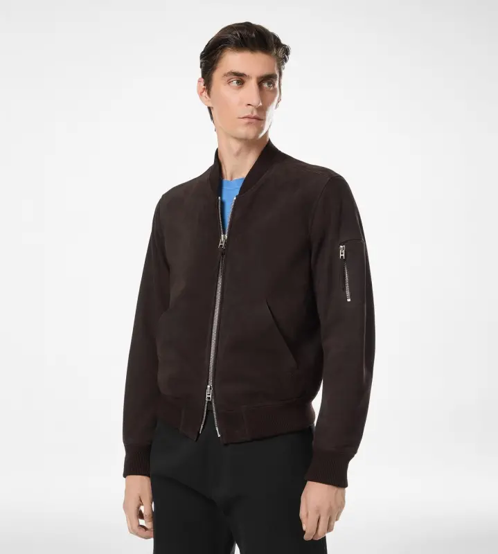 LIGHT SUEDE BOMBER CHOCOLATE TORTE online
